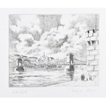 Bajor Ágost (1892-1958), 3 db budapesti grafika: Parlament, Lánchíd, Szt Gellért szobor. Rézkarc, papír...