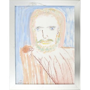 TM jelzéssel: Jézus. Vegyes technika, papír. 40x30 cm. Keretben.
