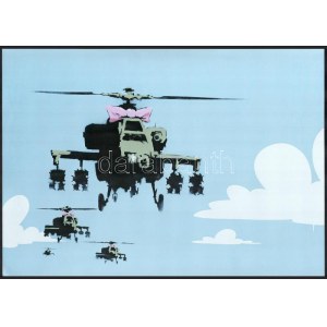 Banksy: Happy Choppers. Jelzés nélkül. Ofszet, papír. 30x42 cm