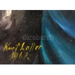 Kurt Latter jelzéssel: Anya gyermekével. Olaj, karton. Kissé hullámos. Dekoratív fakeretben...