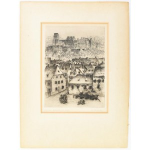 Olvashatatlan jelzéssel: Heidelberg. Rézkarc, papír. Jelzett, 24x18 cm Paszpartuban