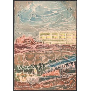 Olvashatatlan Juno v. Jumo?) jelzéssel: Nauplia, Nafplio (görög táj). Monotípia, papír. 32x22...