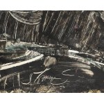 Olvashatatlan jelzéssel: Arcok. Vegyes technika, farost. Kissé sérült. 47x28,5 cm