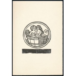 Perei Zoltán (1913-1992): Erotikus jelenet. Fametszet, papír. Jelzés nélkül. 9,5x8,5 cm.