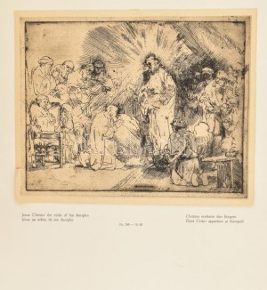 Rembrandt van Rijn (1606-1669) után: Jézus és az apostolok. Heliogravűr, papír. Jelzett a nyomaton. Papírra kasírozva...