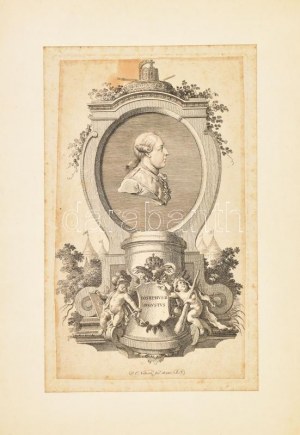 Johannes Esaias Nilson (1721-88): II. József portréja, rézmetszet, papír, jelzett a metszeten, foltos, paszpartuban...