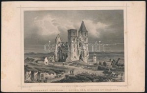 Ludwig Rohbock (1820-1883): A zsámbéki templom / Ruine der Kirche zu Zsambek, acélmetszet, papír, jelzett a metszeten...