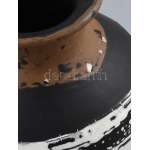 Gorka Lívia (1925-2011): Fehér-fekete-barna váza. Jelzett, hibátlan, m: 18,5 cm