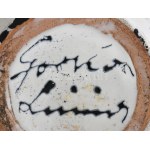 Gorka Lívia (1925-2011): Fehér-fekete-barna váza. Jelzett, hibátlan, m: 18,5 cm