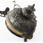 Antik bronz csillár, búra nélkül. d: 38 cm