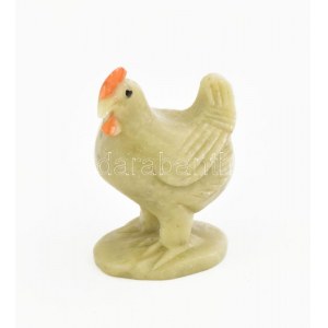 Jáde tyúk figura. 4,5 cm