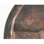 SZJ jelzéssel: Orbán Balázs 1829-1890. Formára préselt bronzlemez, bronz tálra cinezve, kopással, d: 18...