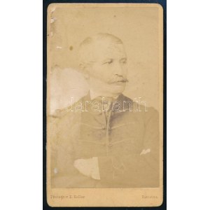 cca 1870 Úr portréja, vizitkártya Koller Károly (Karl Koller) besztercei (Bistritz/Bistrita) műterméből, kissé sérült...