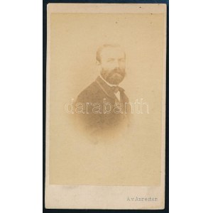 cca 1860-1870 Úr portréja, vizitkártya A. v. Anreiter bécsi műterméből, 10x6 cm