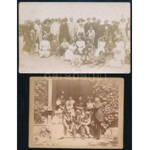 1896-1912 Csoportképek, 2 db fotó, 9×12 és 9×14 cm