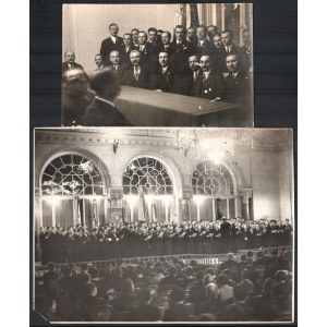 cca 1930-40 BSzKRT (Beszkárt) dalárda, 2 db fotó, egyik Schäffer Gyula, másik Orelly pecsétjével jelzett...