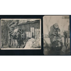 cca 1916 2 db I. világháborús osztrák sajtófotó, a hátoldalon jelzettek, kis sérülésekkel...