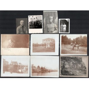 10 db vegyes katonai fotó (közte I. világháború, olasz front, stb.), változó állapotban, 6x4...