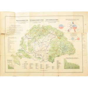 1920 Magyarország gazdaságföldrajzi térképe dr. Teleki Pál gróf és dr...