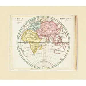 1720 Christopher Weigel (1654 - 1725): Orbis Terrarum Veteribus Cogniti Typus - Világtérkép. Színezett rézmetszet...