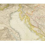 Österreich-Ungarn in 4 Blättern - Ausztria-Magyarország 4 térképlapot a színezett rotációs fametszet, Stielers Hand...