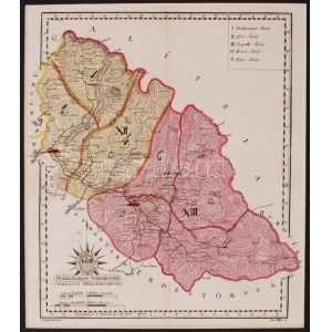 1810 Máramaros vármegye térkép, Comitatus Máramarosiensis). Magyarország vármegyéinek színezett, rézmetszetű...
