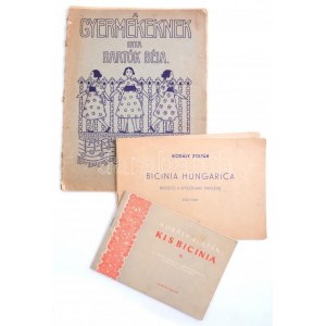 3 db kotta - Kodály Zoltán: Bicinia Hungarica; Kodály: Kisbicinia; Bartók Béla: A gyermekeknek