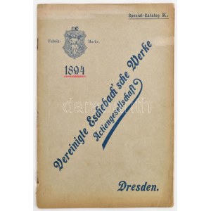 1894 Vereinigte Eschebach'sche Werke Actiengesellschaft Dresden német nyelvű termékkatalógus...