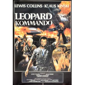 1987 Leopard Kommando Olasz-Svájci-NSZK film, nagyméretű filmplakát, moziplakát, főszerepben: Lewis Colins...