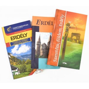 3 darab Erdélyről szóló könyv, 2 darab útikönyv + Szeretőm, földem, Erdély...
