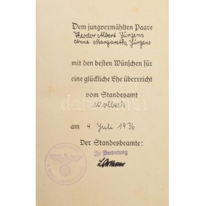 Adolf Hitler: Mein Kampf. Zwei Bände in einem Band. Ungekürzte Ausgabe. München, 1936, Zentralverlag der NSDAP, Frz...
