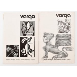 Varga Győző rajzok mappa. 2x20 reprodukcióval . Egyik dedikált! . 28x43 cm