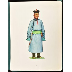 National Costumes of the M.P.R. (A Mongol Népköztársaság népviseletei). Ulaanbaatar, 1967, Ulsyn Khevlel, 12 sztl. lev....