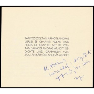 Arnóti András/Sárközi Zoltán: Sárközi Zoltán Arnóti András versei és grafikái...