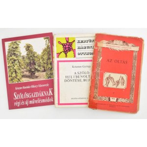 3 db szőlőtermeléssel kapcsolatos könyv: A. Negrila: Az oltás. Ford.: Keszi-Harmath Erzsébet. Bukarest, 1956...