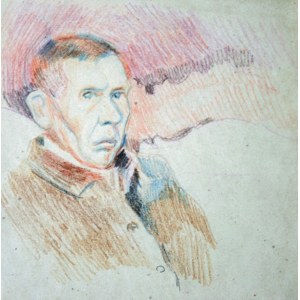 Stanisław Kamocki (1875-1944), Autoportret na tle pejzażu, ok. 1942