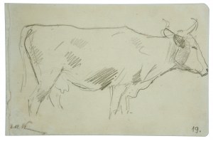 Wojciech Kossak (1856-1942), Krowa z opuszczoną głową – szkic