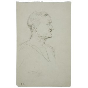Wojciech Kossak (1856-1942), Portret oficera w średnim wieku, ujęty z prawego profilu – szkic