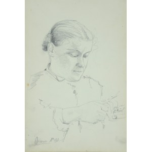 Włodzimierz Tetmajer (1861 – 1923), Kobieta obierająca owoc, 1900