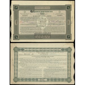 Polska, 7% list zastawny po konwersji na 4,5% na okaziciela na 500 złotych w złocie, 1928, Warszawa