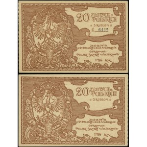 Polska, 20 złotych = 3 ruble, 1916