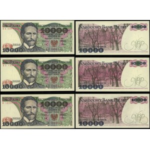 Polska, zestaw: 3 x 10.000 złotych, 1.12.1988