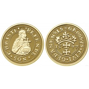 Polska, replika grosza gdańskiego z czasów oblężenia z 1577 roku, 2009, Warszawa