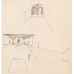 Jerzy Nowosielski (1923-2011), Sketch of the polychrome of the vestibule of the Dormition of the Blessed Virgin Mary Orthodox Church in Cracow and other architectural sketches, ca.1977