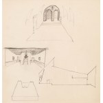 Jerzy Nowosielski (1923-2011), Polychrome Skizze für die Vorhalle der orthodoxen Kirche Mariä Entschlafung in Krakau und andere architektonische Skizzen, ca. 1977