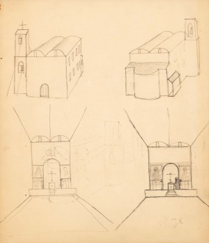 Jerzy Nowosielski (1923-2011), Projekty sakralne - bryła i wnętrze - praca dwustronna