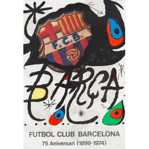Joan Miro (1893 Barcelona - 1983 Palma de Mallorca), Futbol Club Barcelona 75 Aniversari, 1974.