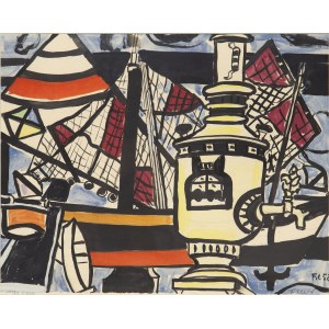 Fernand Léger (1881 Argentan - 1955 Gif-sur-Yvette), Zátišie so samovarom, 1952