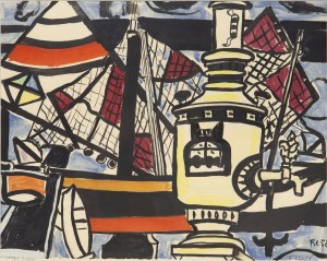 Fernand Léger (1881 Argentan - 1955 Gif-sur-Yvette), Martwa natura z samowarem, 1952