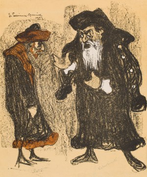 Stanisław Szreniawa - Rzecki (1888 Warszawa - 1972 Warszawa), Józef Kotarbiński jako Shylock i Stanisław Bronicz jako Tubax w sztuce Szekspira Kupiec Wenecki